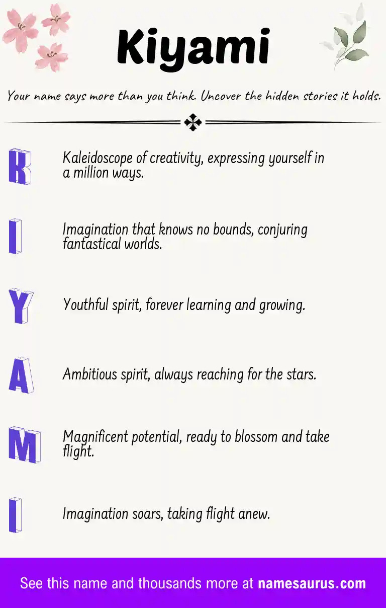 Acrostic poem about Kiyami.