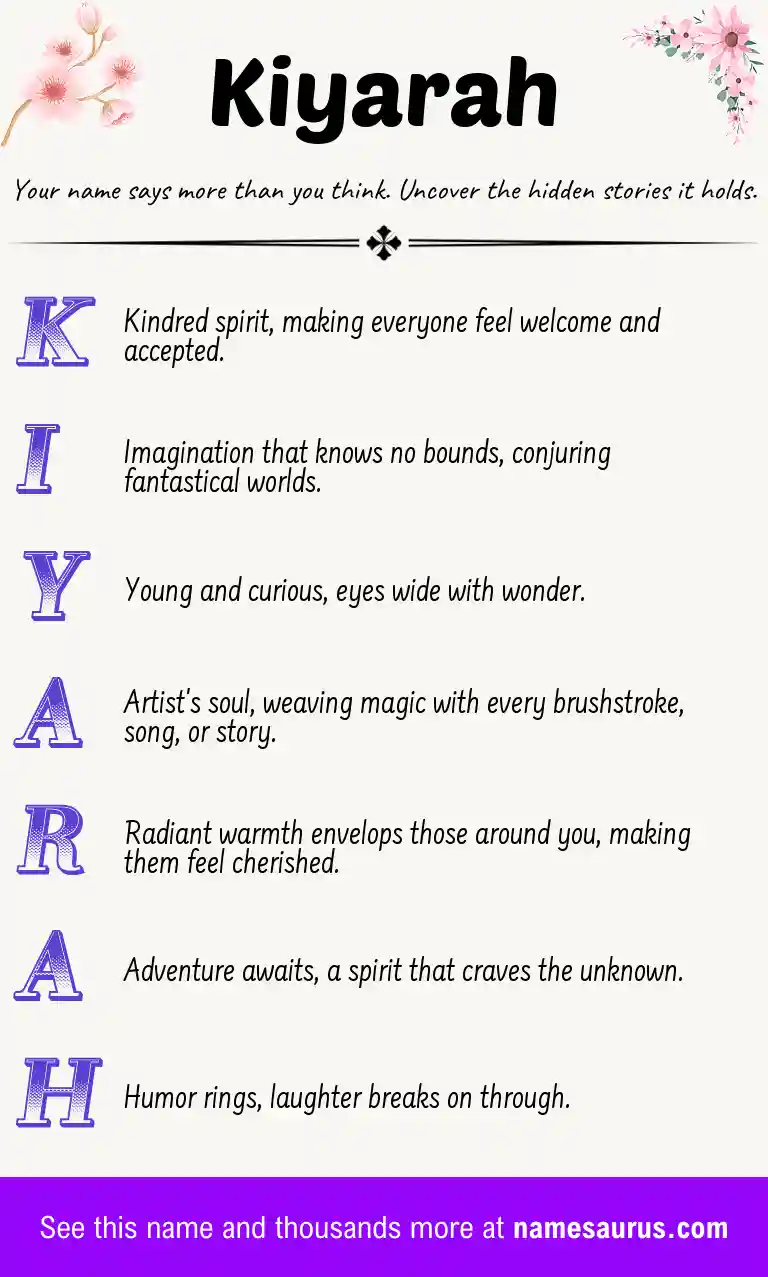 Acrostic poem about Kiyarah.