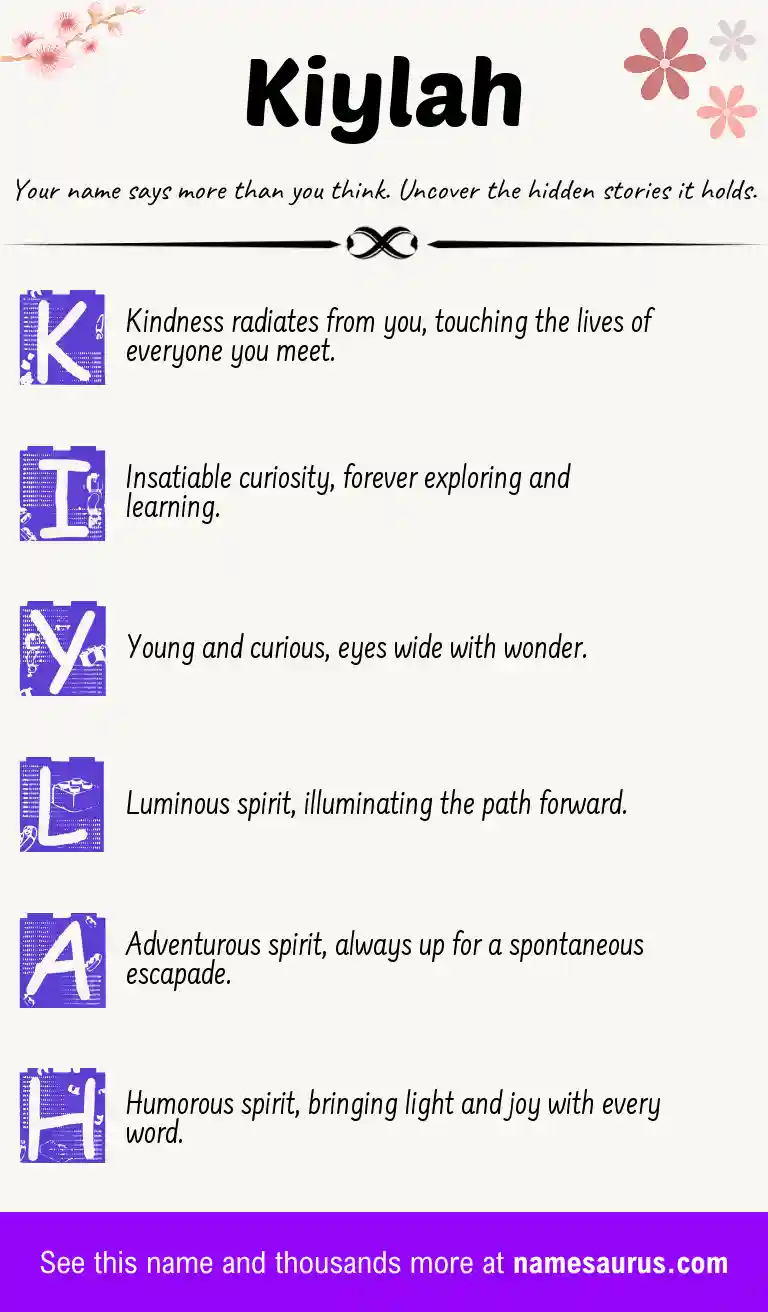 Acrostic poem about Kiylah.