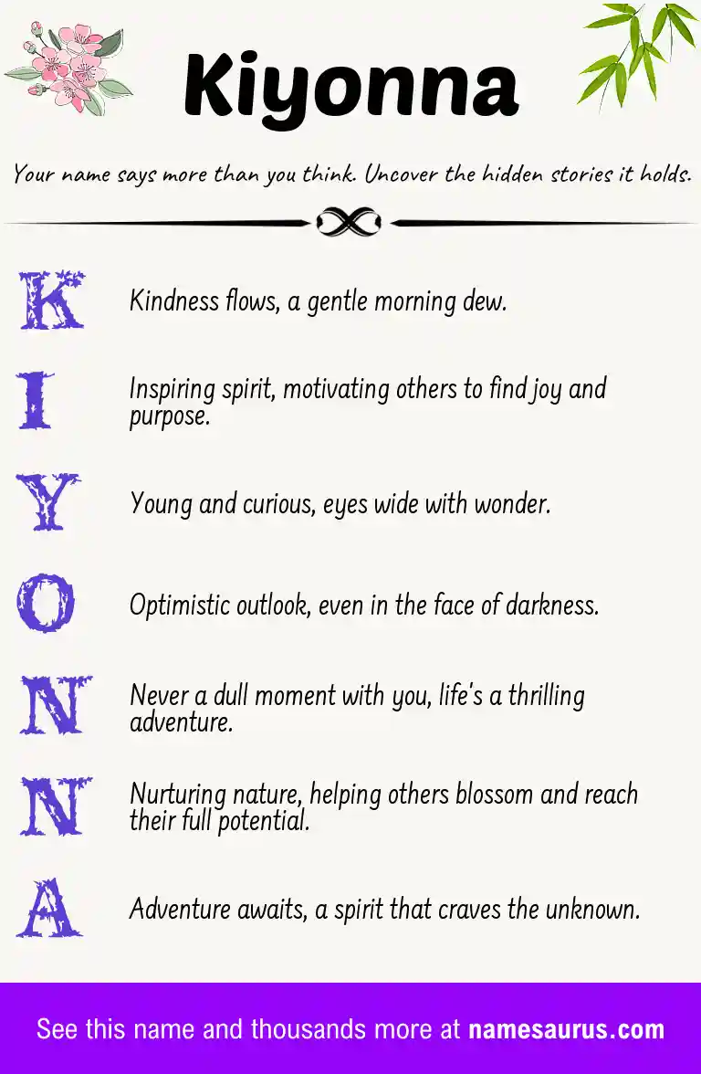 Acrostic poem about Kiyonna.
