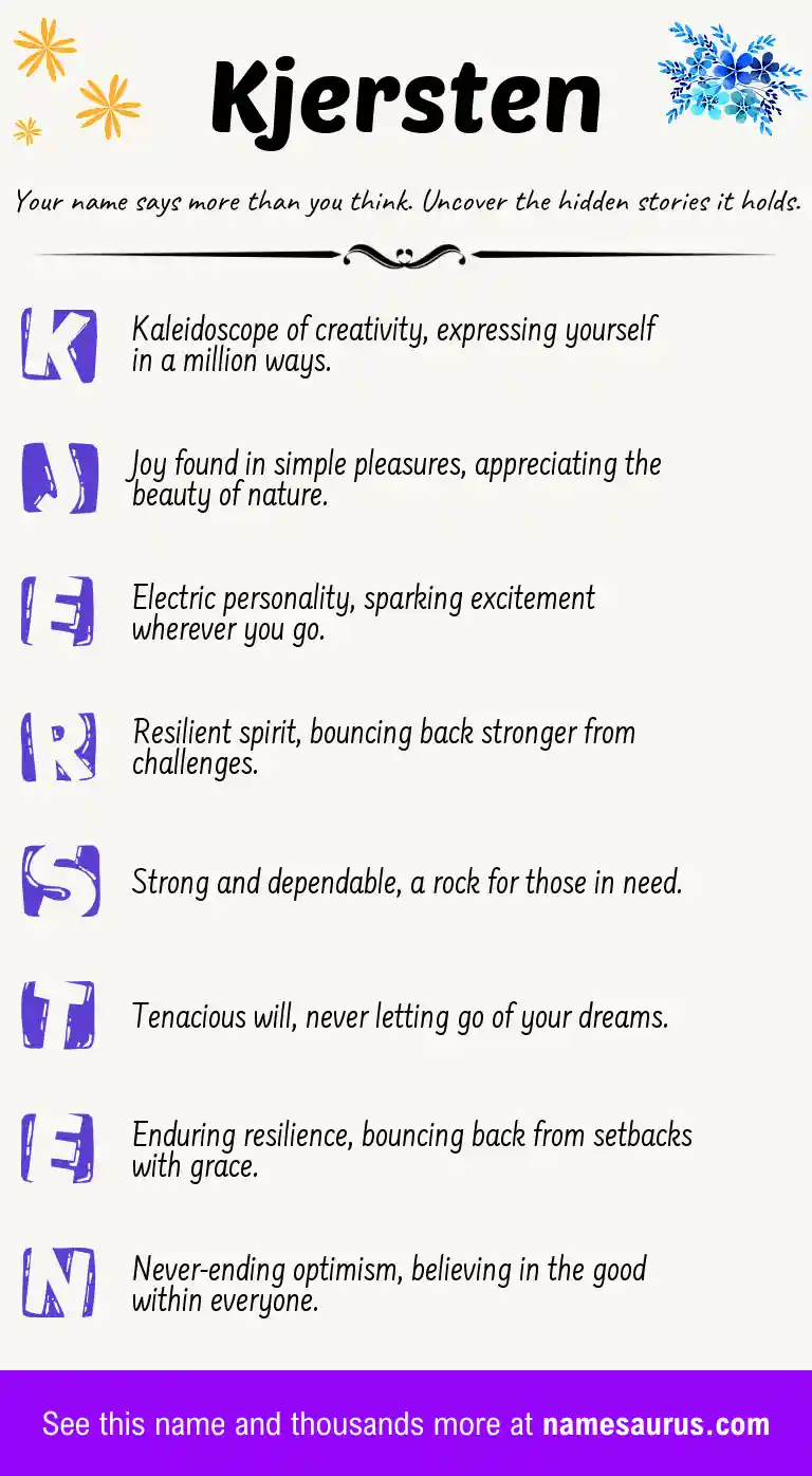 Acrostic poem about Kjersten.