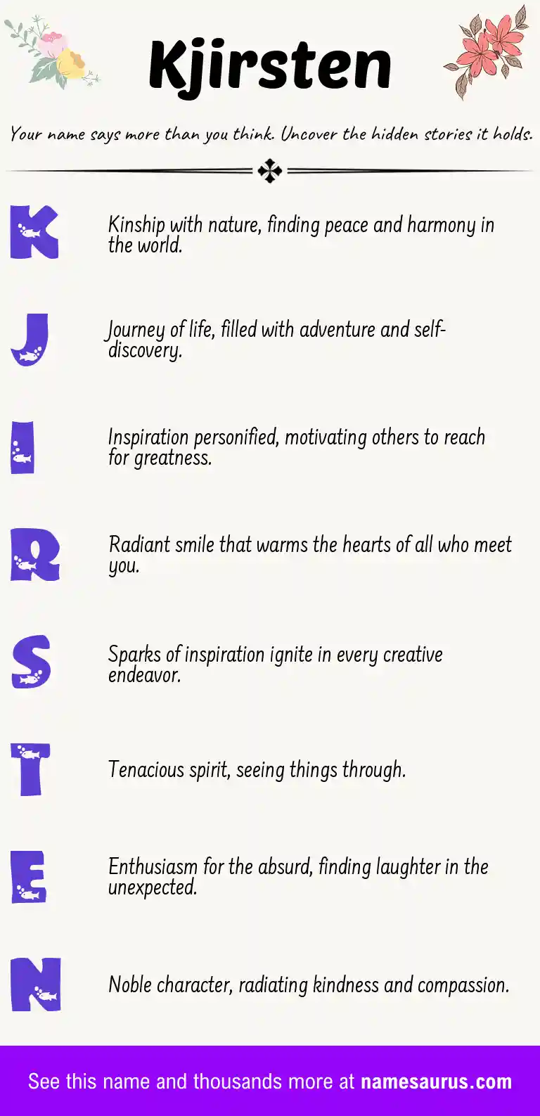 Acrostic poem about Kjirsten.