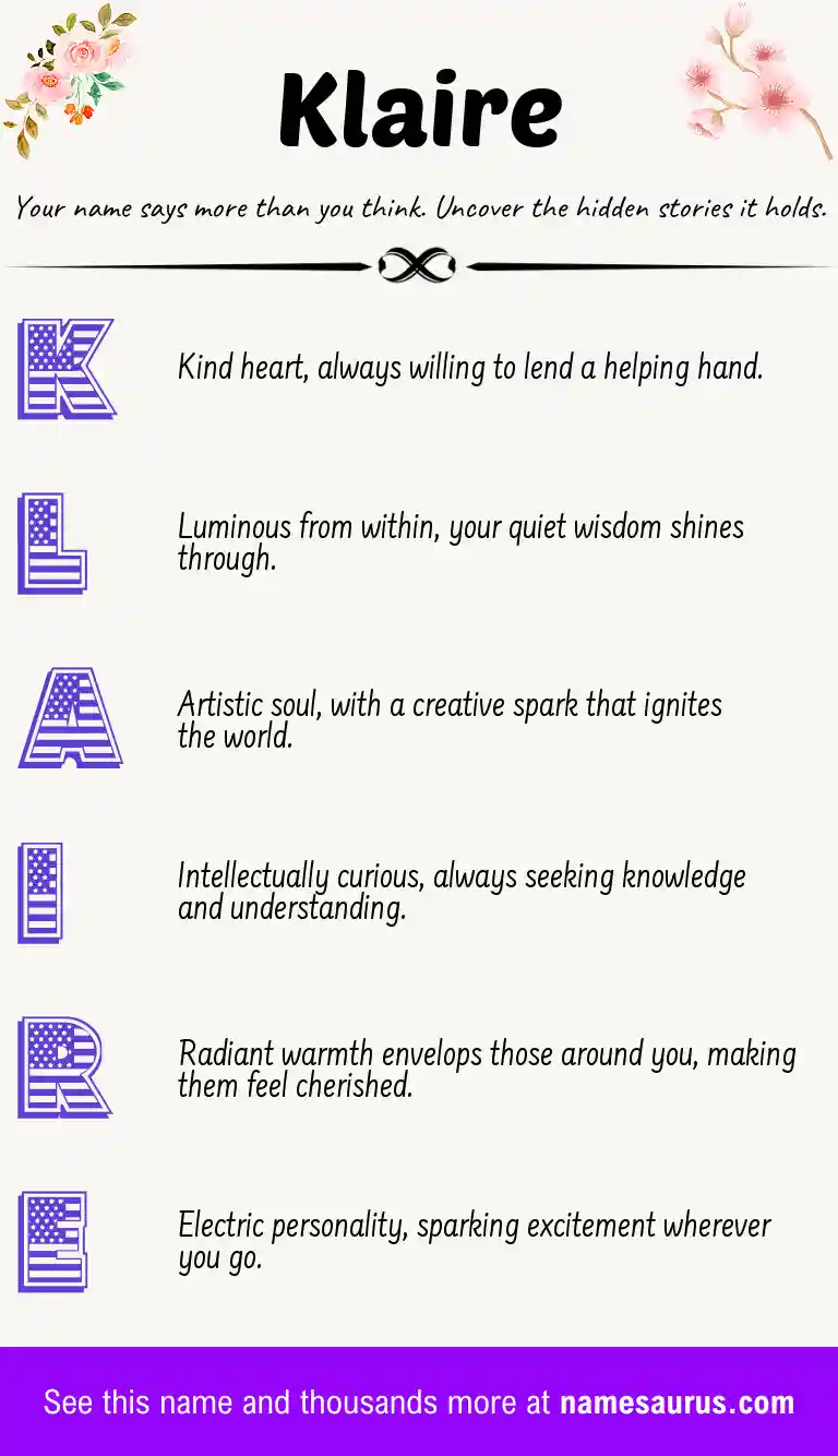 Acrostic poem about Klaire.