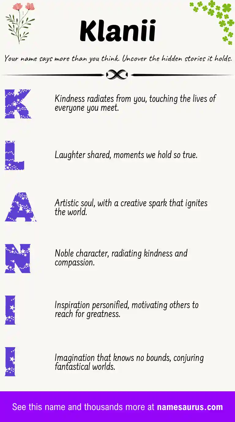 Acrostic poem about Klanii.
