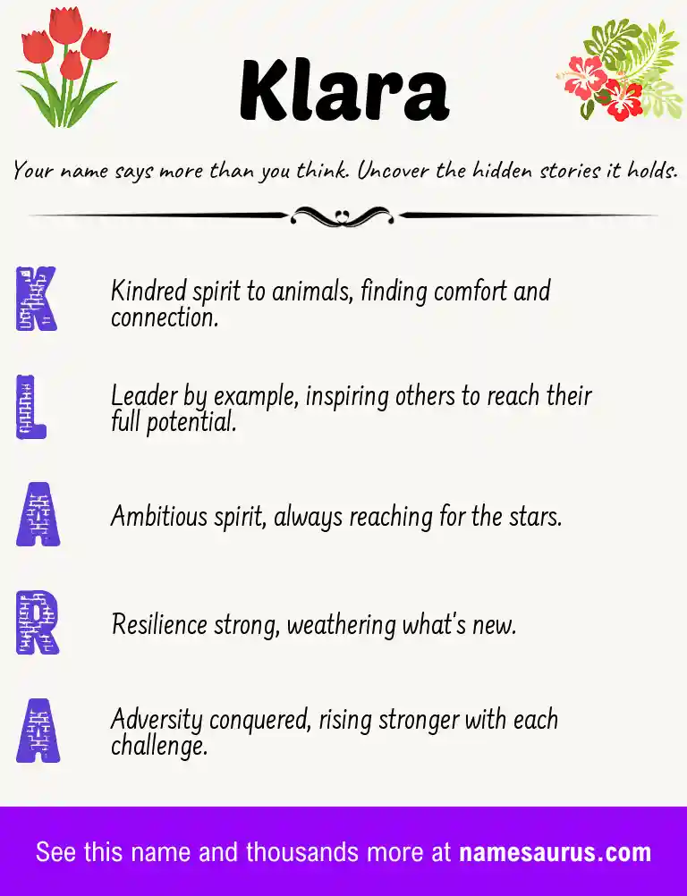 Acrostic poem about Klara.