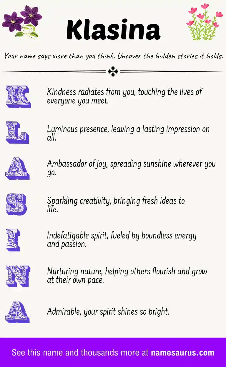 Acrostic poem about Klasina.