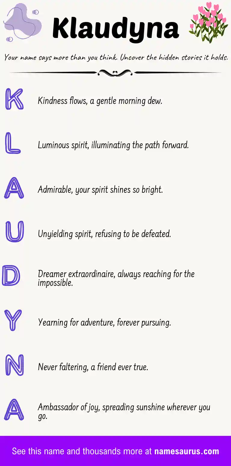 Acrostic poem about Klaudyna.