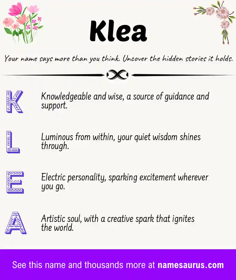 Acrostic poem about Klea.