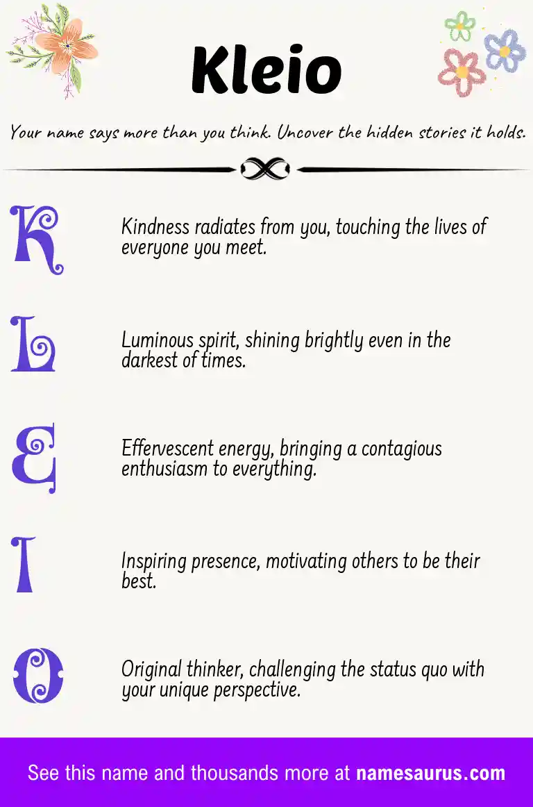 Acrostic poem about Kleio.