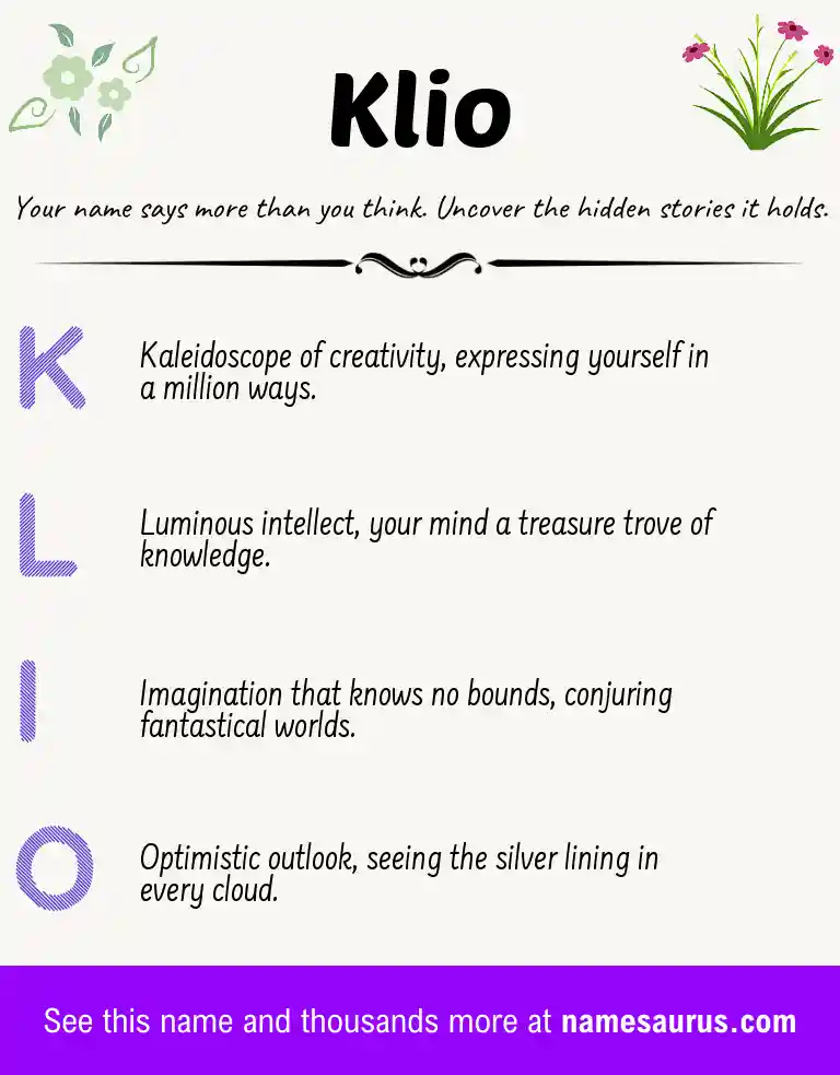 Acrostic poem about Klio.