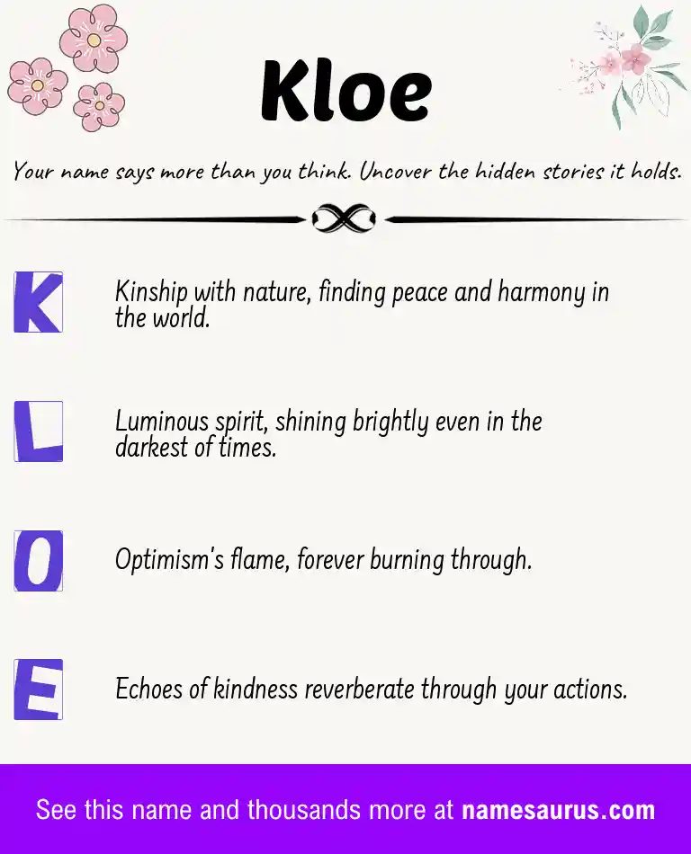 Acrostic poem about Kloe.