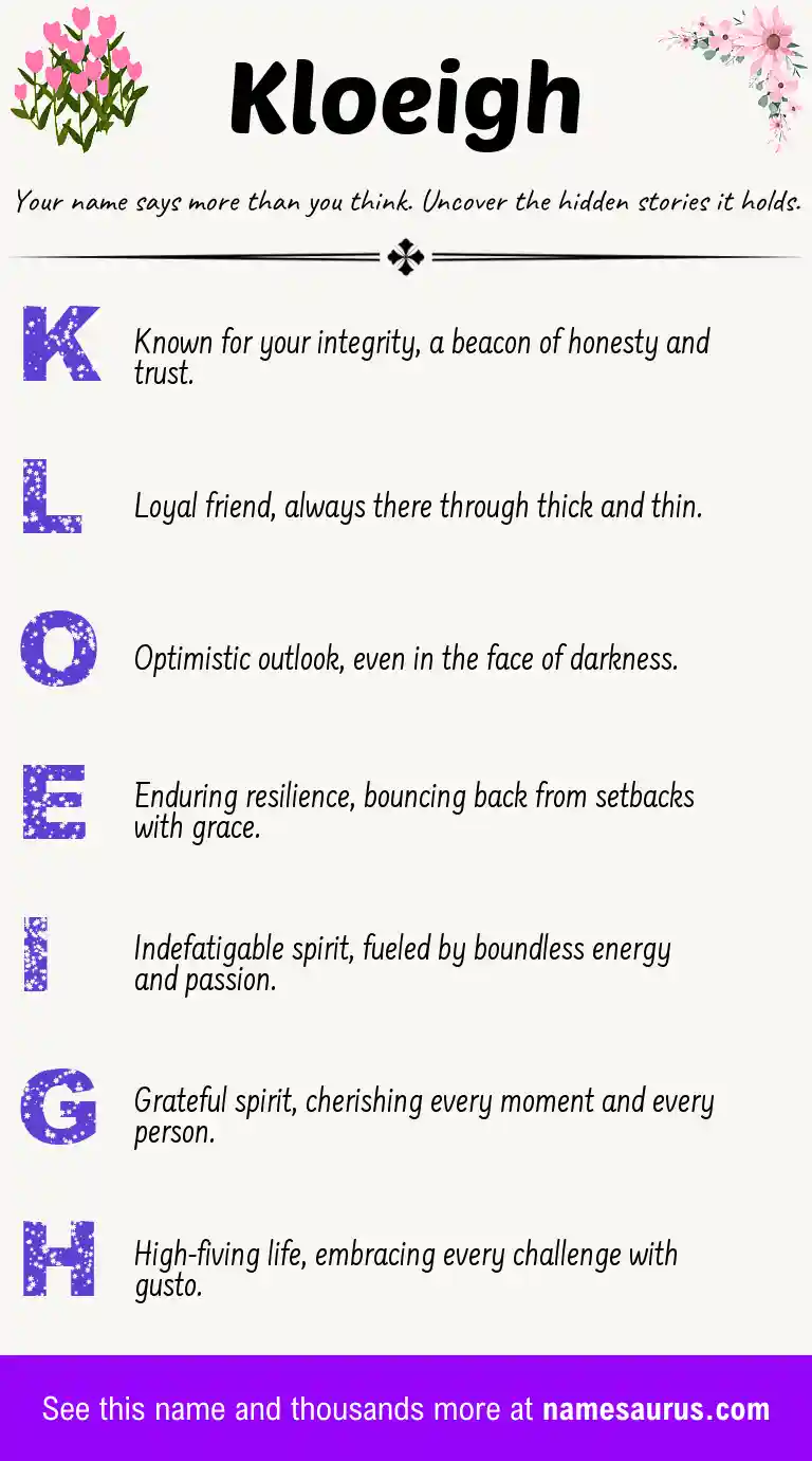 Acrostic poem about Kloeigh.