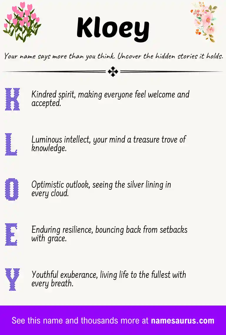 Acrostic poem about Kloey.