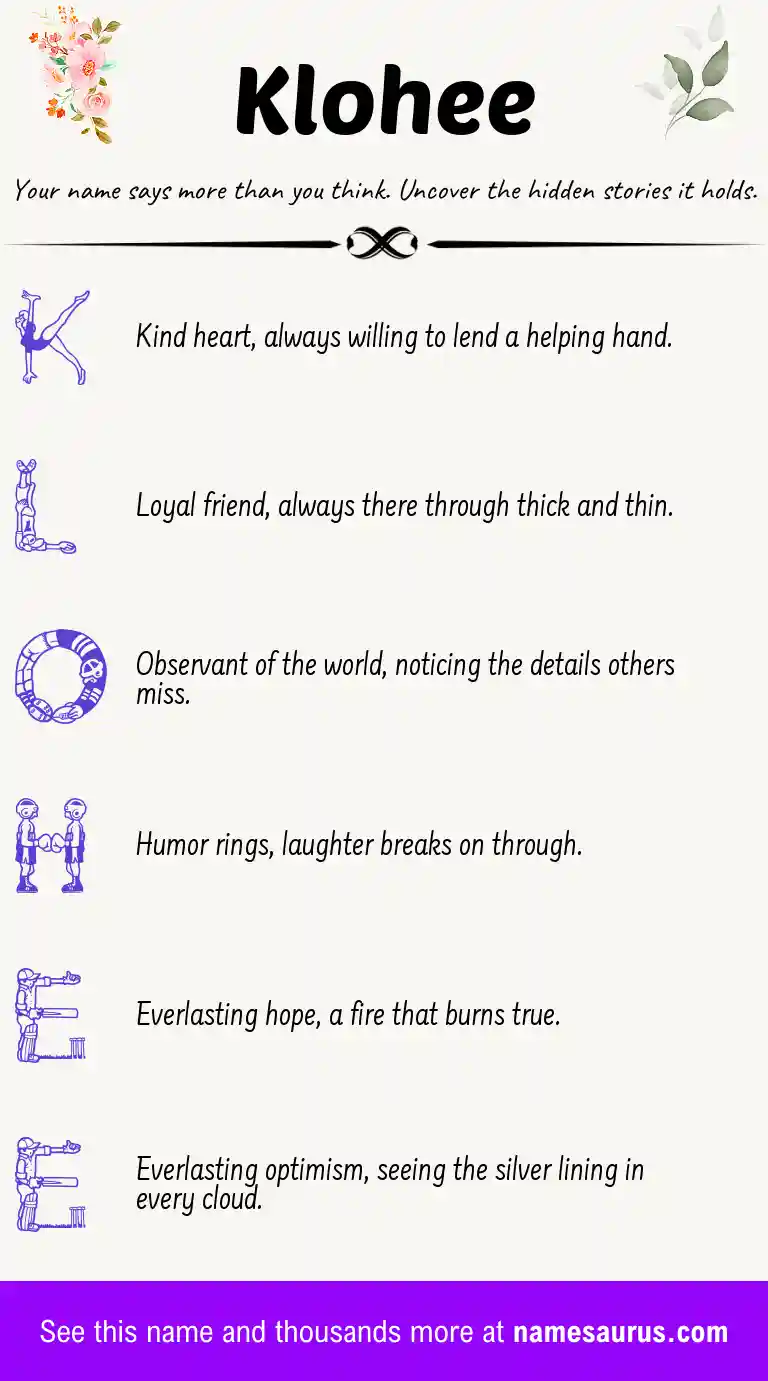 Acrostic poem about Klohee.