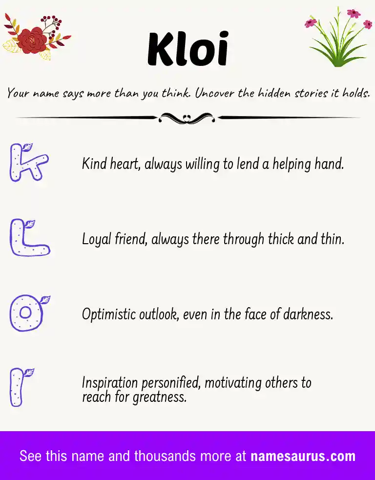 Acrostic poem about Kloi.