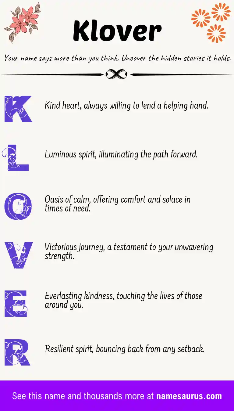 Acrostic poem about Klover.