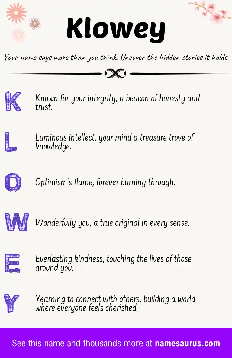 Acrostic poem about Klowey.