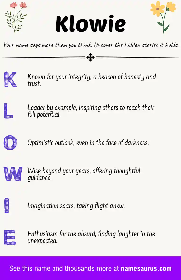 Acrostic poem about Klowie.