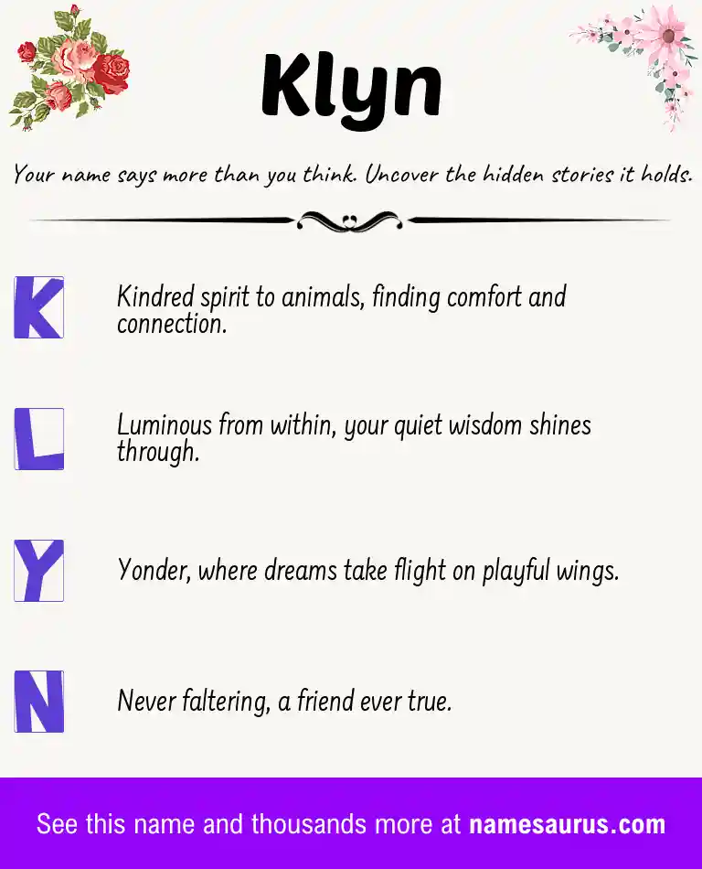 Acrostic poem about Klyn.