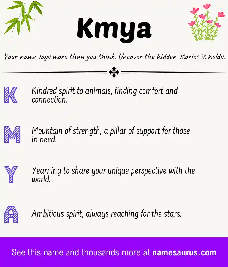 Acrostic poem about Kmya.