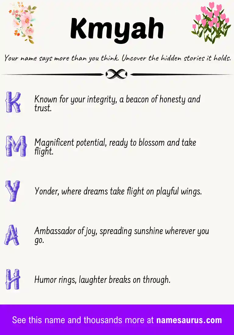 Acrostic poem about Kmyah.