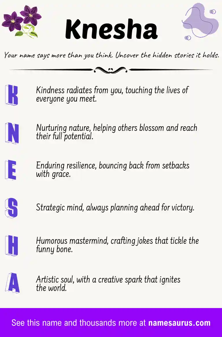 Acrostic poem about Knesha.