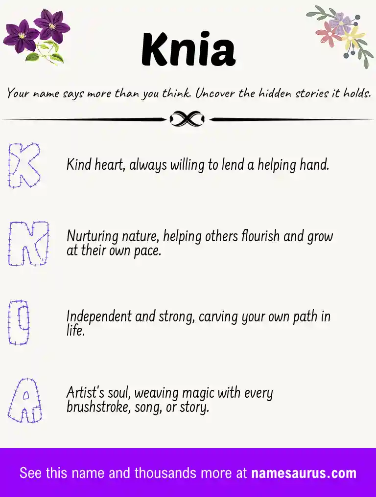 Acrostic poem about Knia.