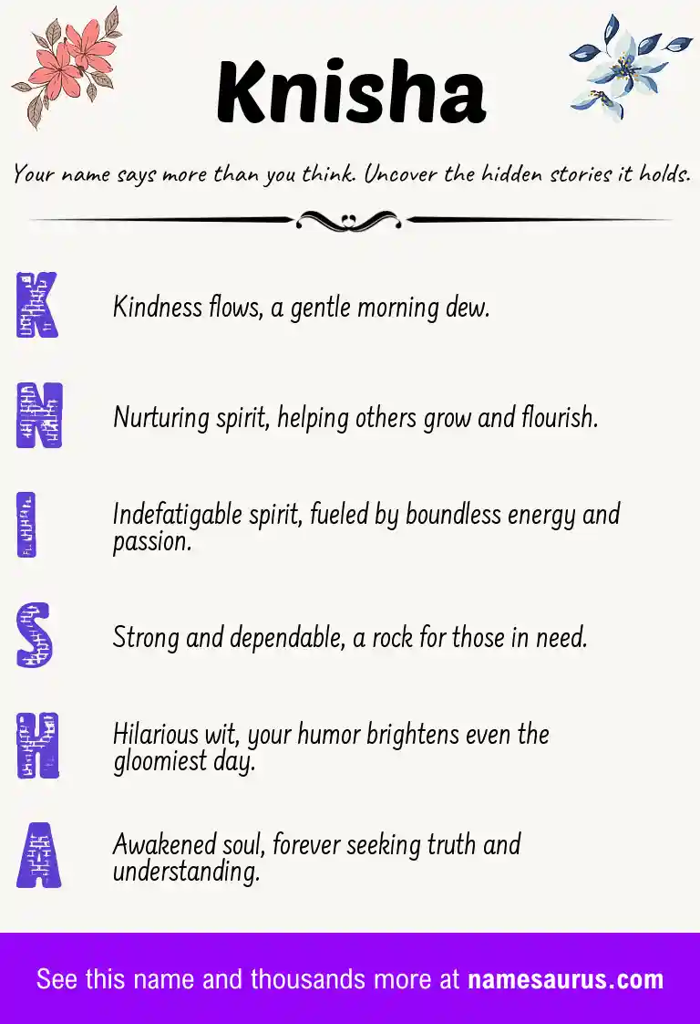 Acrostic poem about Knisha.