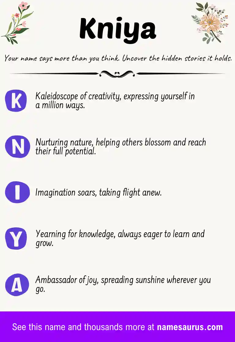 Acrostic poem about Kniya.