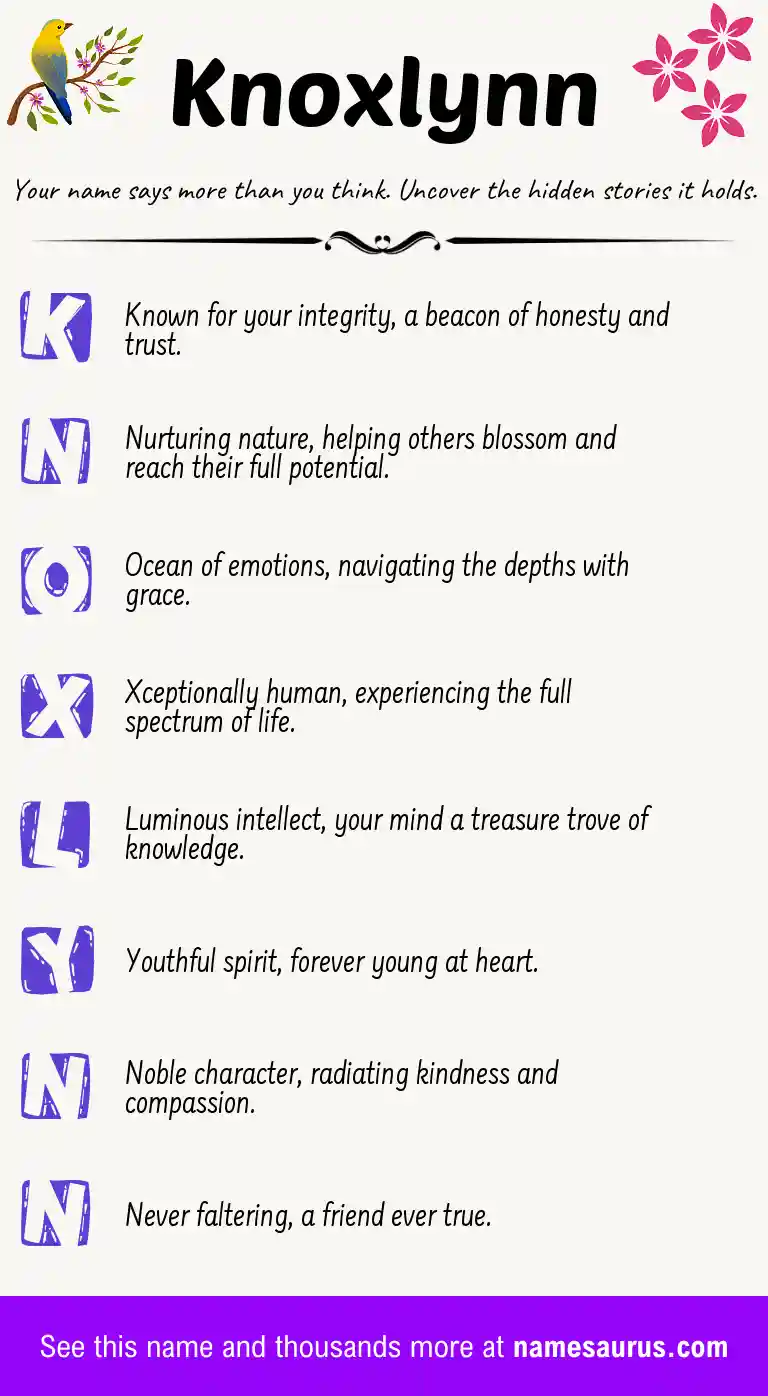Acrostic poem about Knoxlynn.