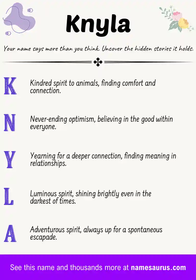 Acrostic poem about Knyla.