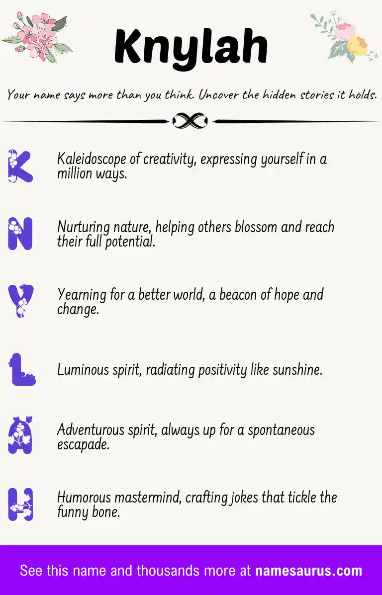 Acrostic poem about Knylah.