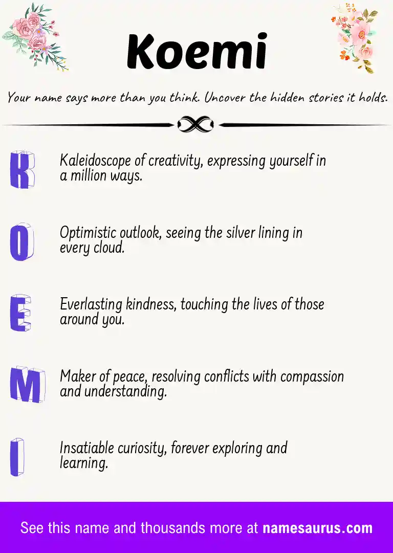 Acrostic poem about Koemi.