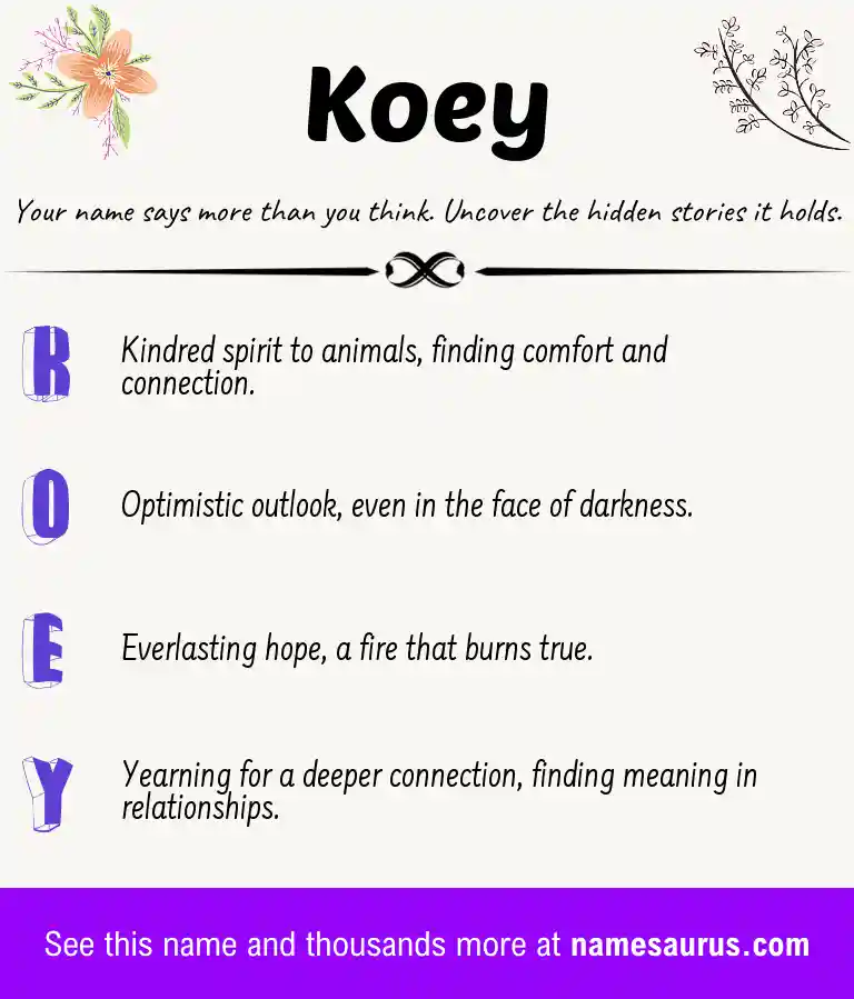 Acrostic poem about Koey.