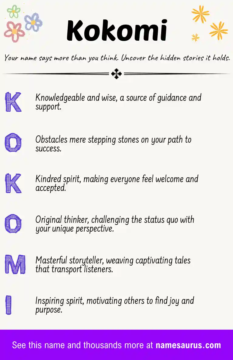 Acrostic poem about Kokomi.