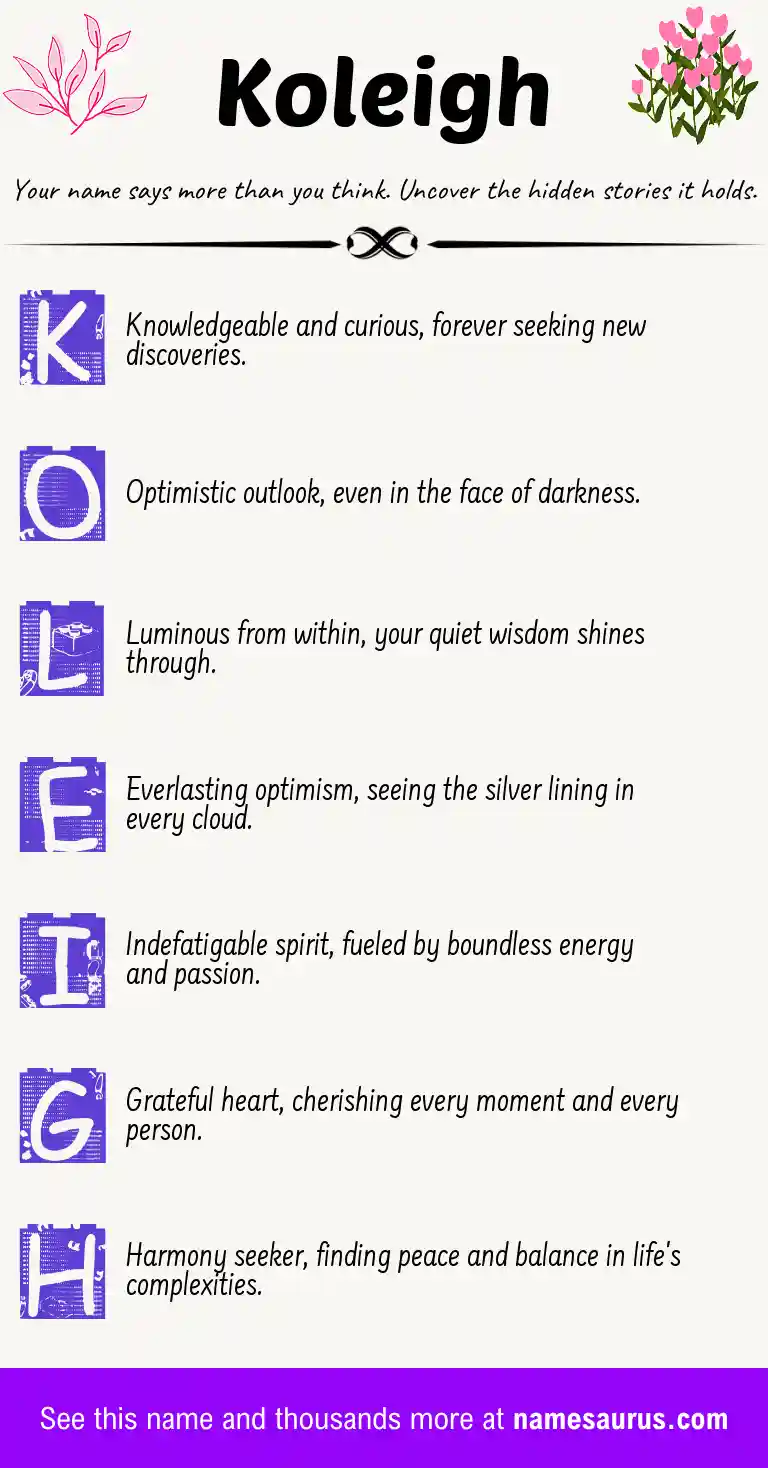 Acrostic poem about Koleigh.