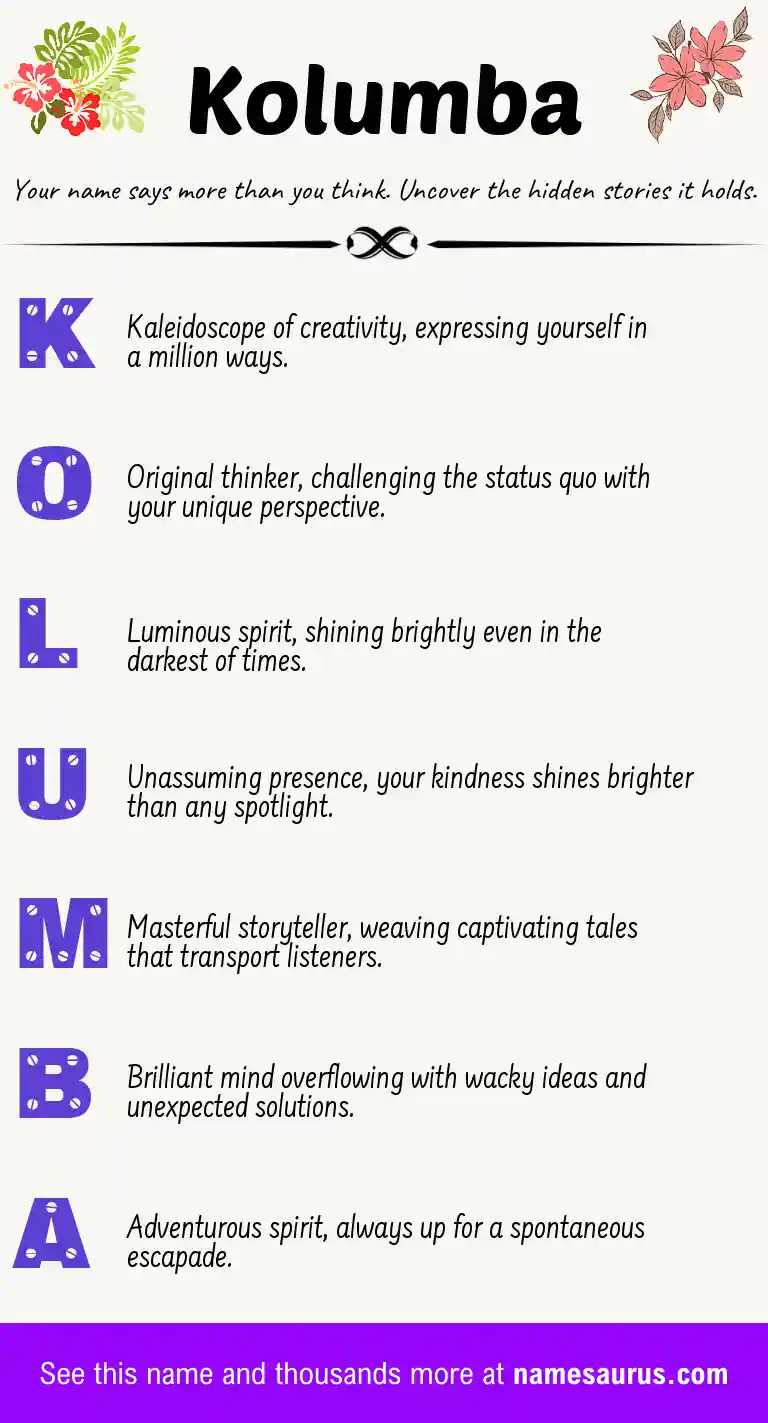Acrostic poem about Kolumba.