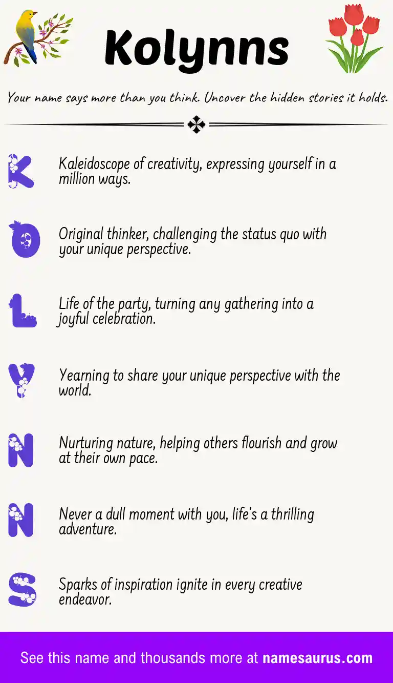 Acrostic poem about Kolynns.