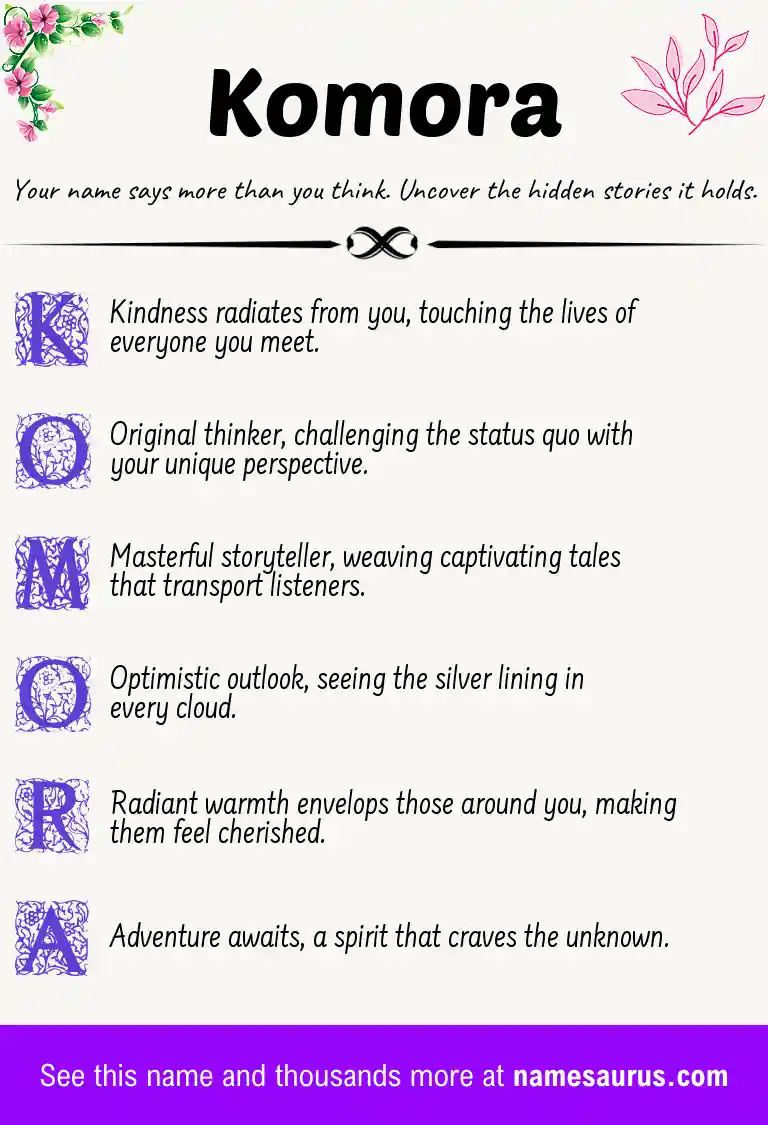 Acrostic poem about Komora.