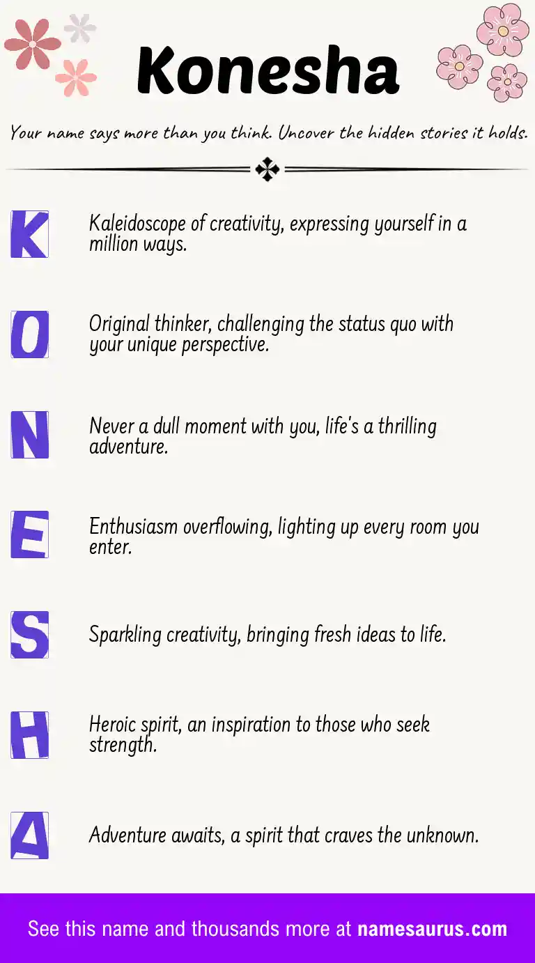 Acrostic poem about Konesha.