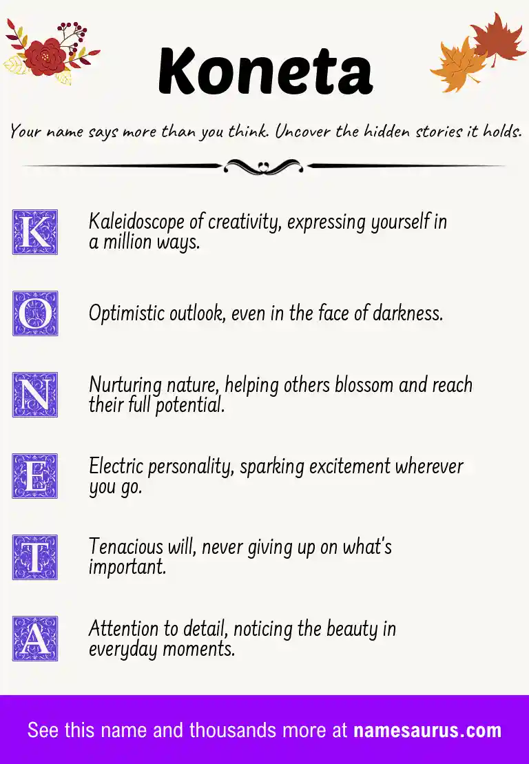Acrostic poem about Koneta.