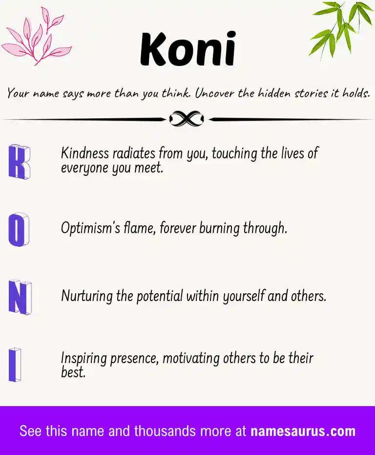 Acrostic poem about Koni.