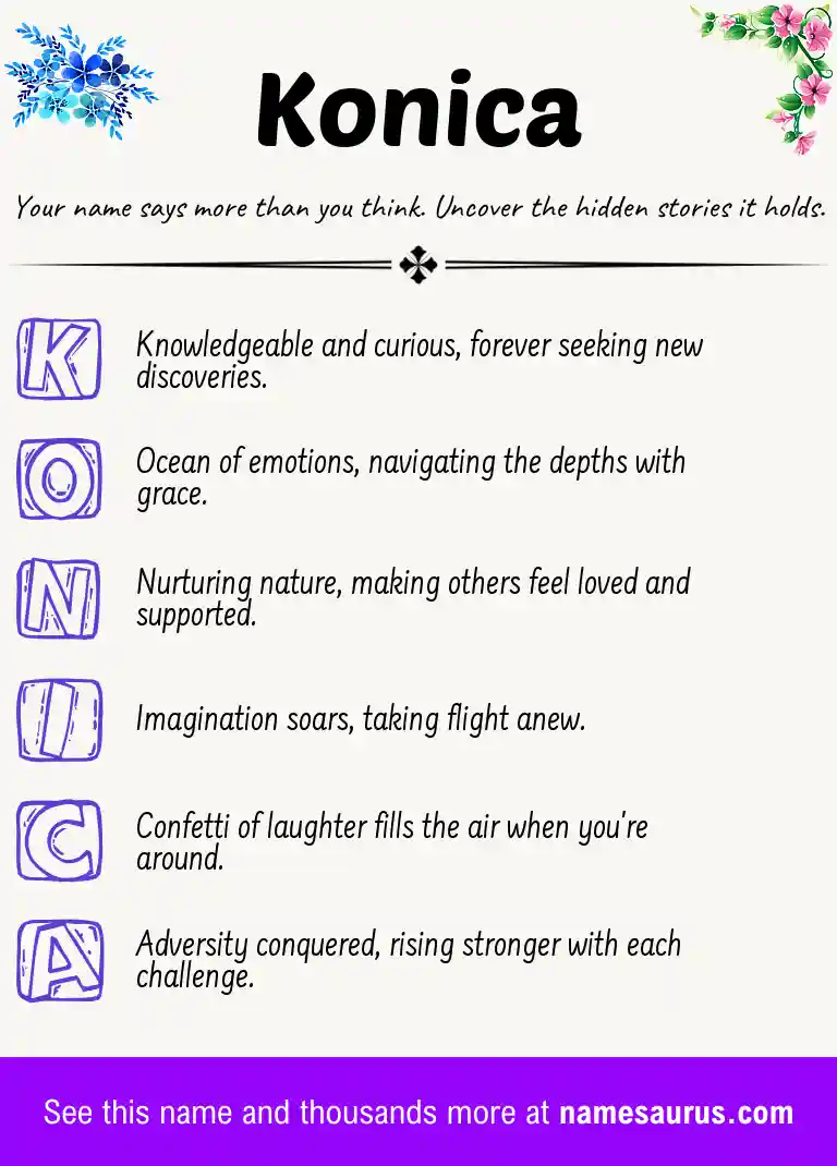 Acrostic poem about Konica.
