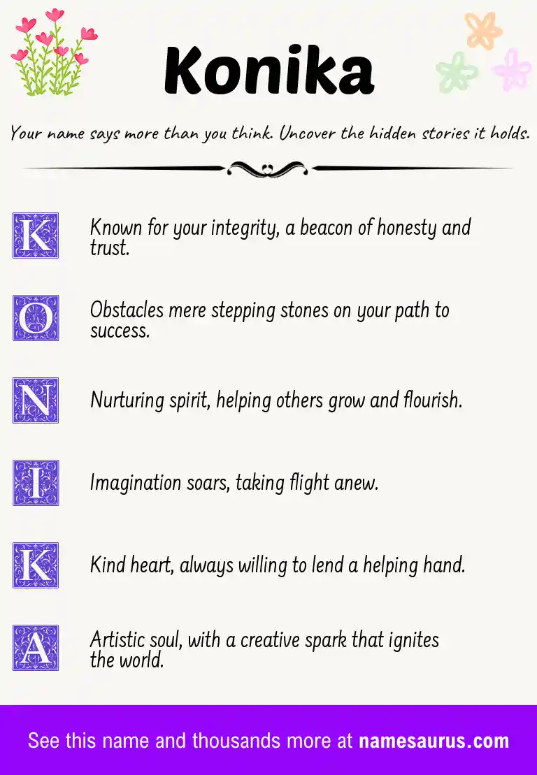 Acrostic poem about Konika.