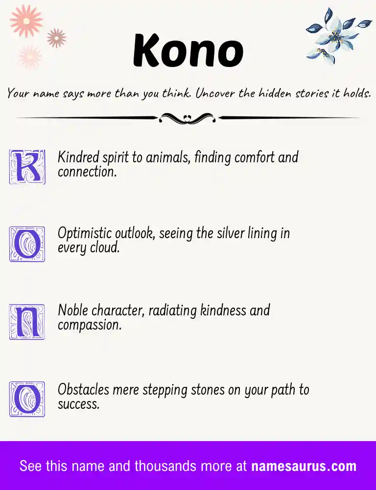 Acrostic poem about Kono.