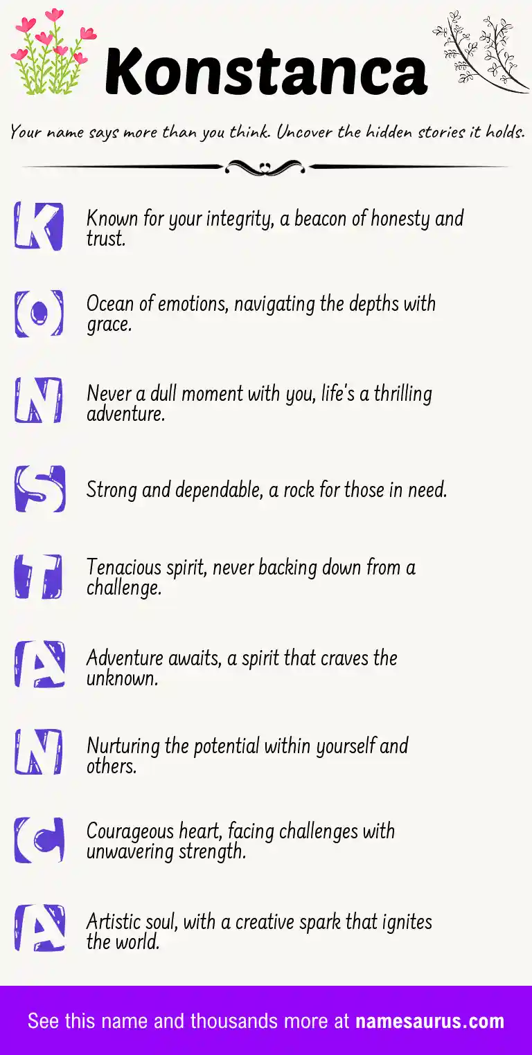 Acrostic poem about Konstanca.