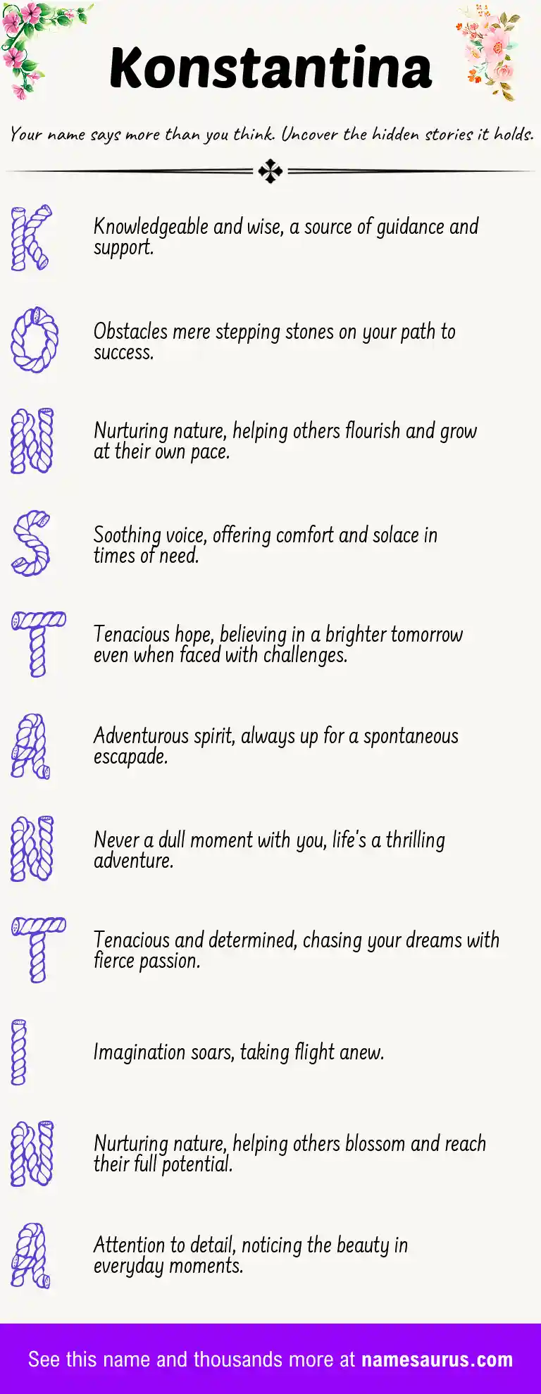 Acrostic poem about Konstantina.