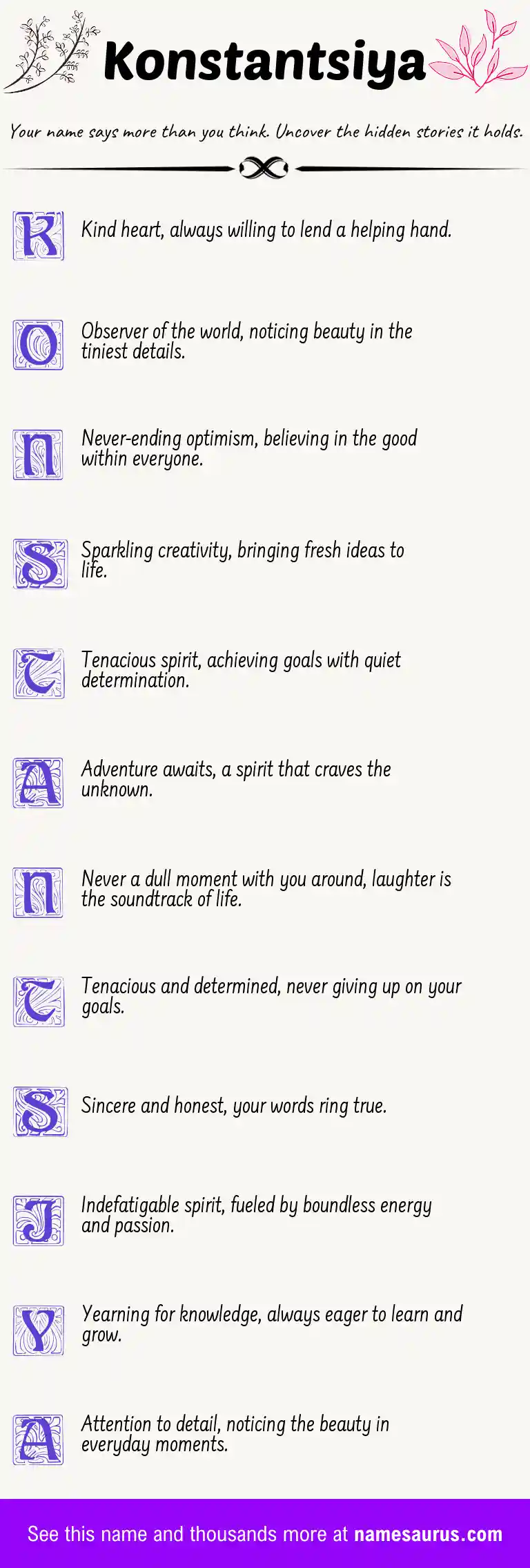 Acrostic poem about Konstantsiya.