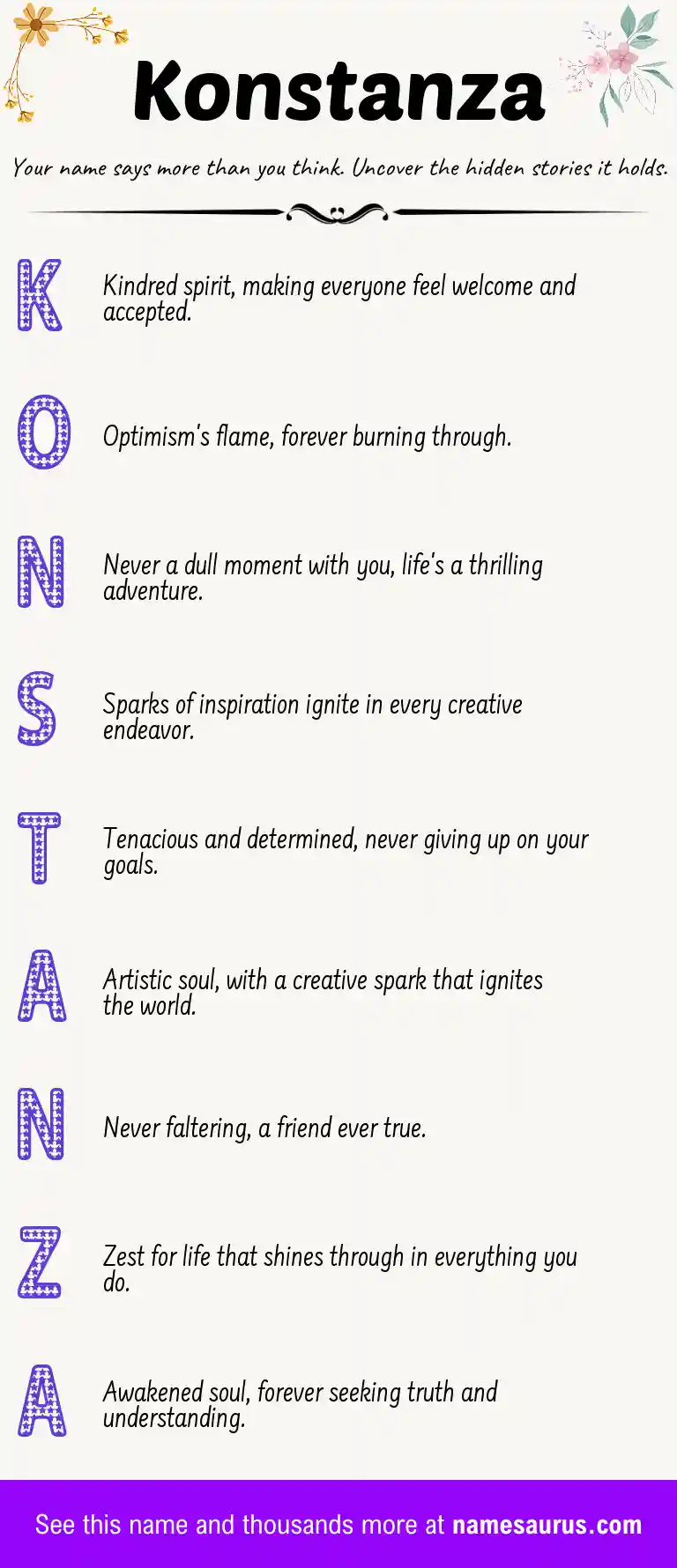 Acrostic poem about Konstanza.
