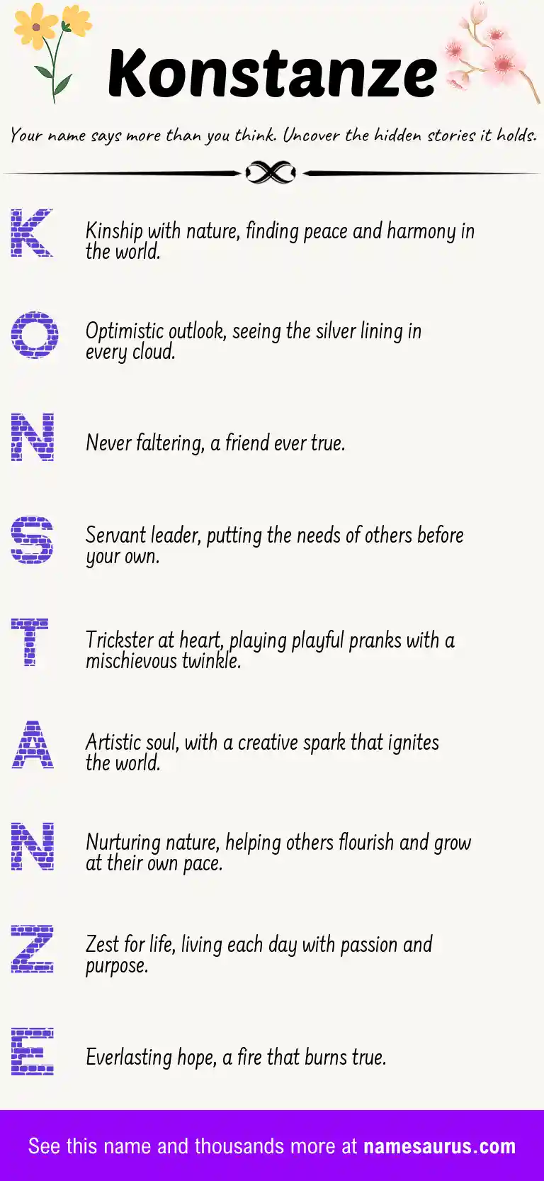 Acrostic poem about Konstanze.